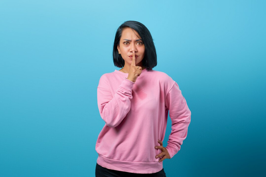 woman with hidden secret