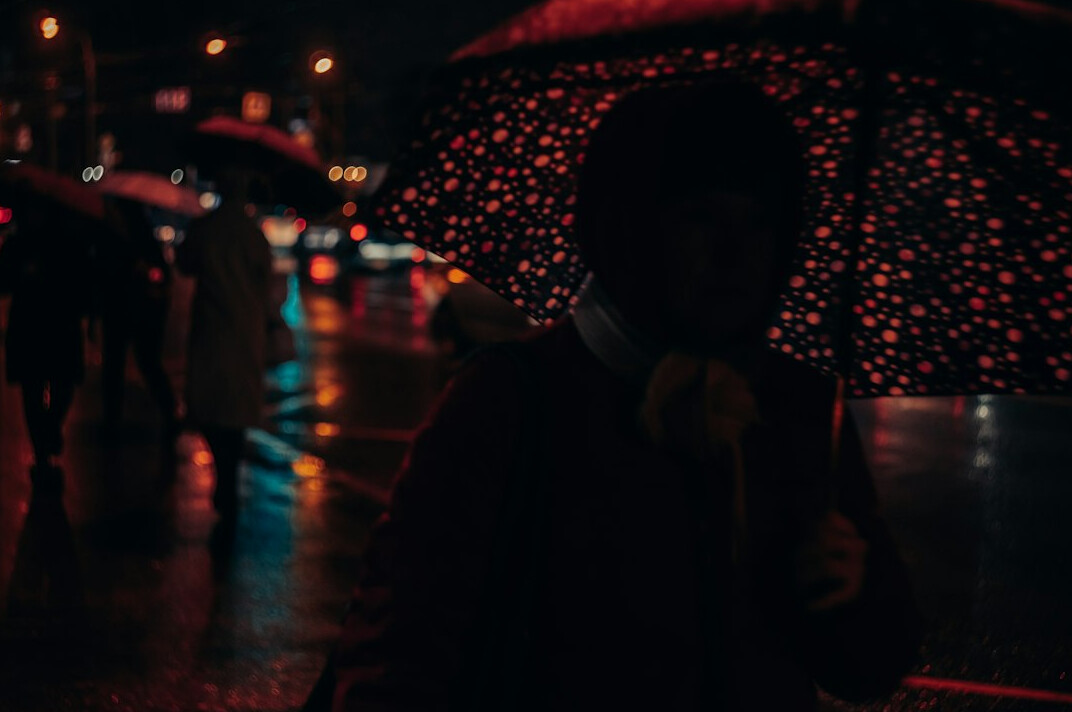mysterious detective in rain